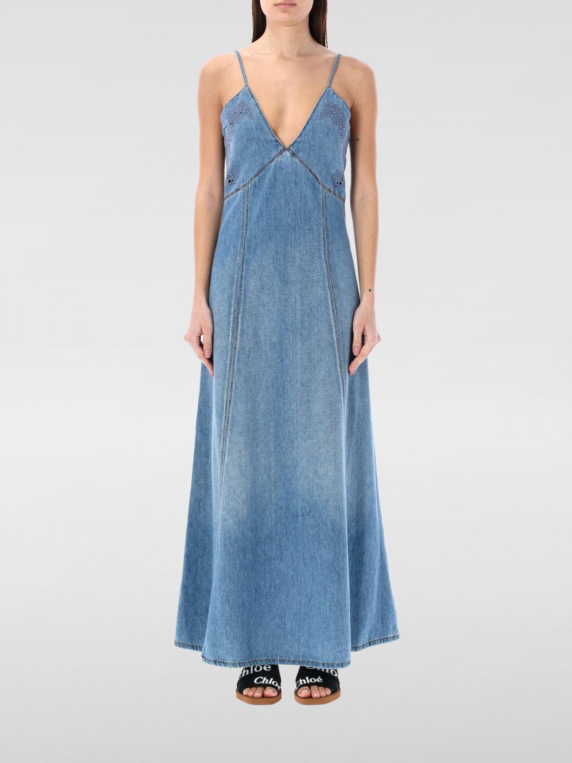 CHLOÉ：ドレス レディース - ブルー | GIGLIO.COMオンラインのChloé 
