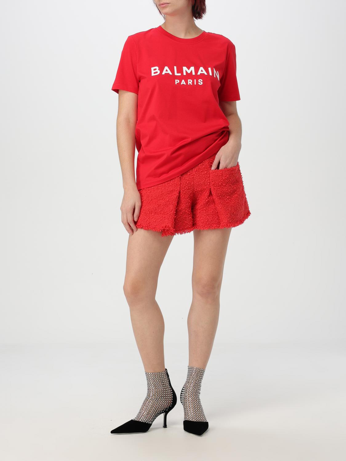 BALMAIN T-SHIRT: T-shirt damen Balmain, Rot - Img 2