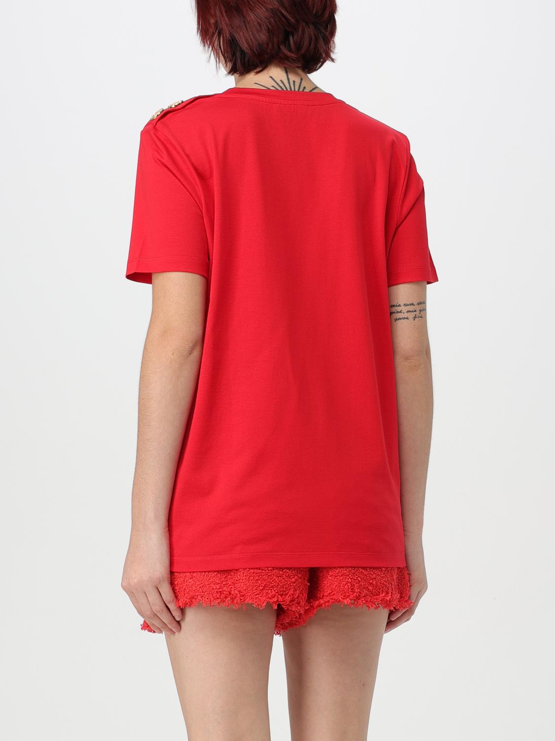 BALMAIN T-SHIRT: T-shirt damen Balmain, Rot - Img 3