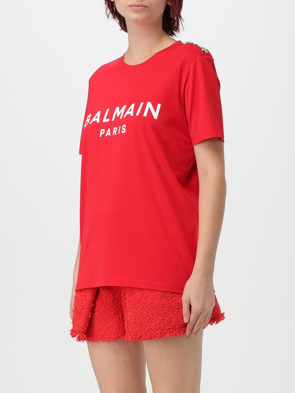 BALMAIN T-SHIRT: T-shirt damen Balmain, Rot - Img 4