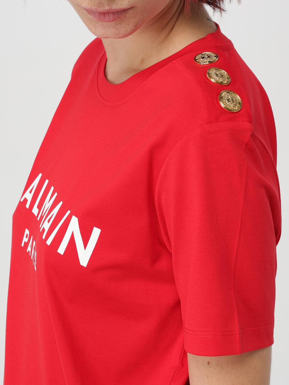 BALMAIN T-SHIRT: T-shirt damen Balmain, Rot - Img 5