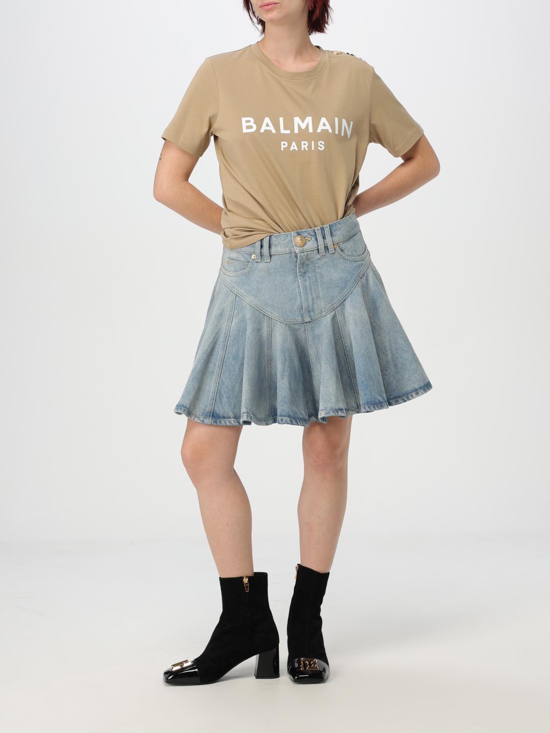 BALMAIN T-SHIRT: T-shirt damen Balmain, Beige - Img 2