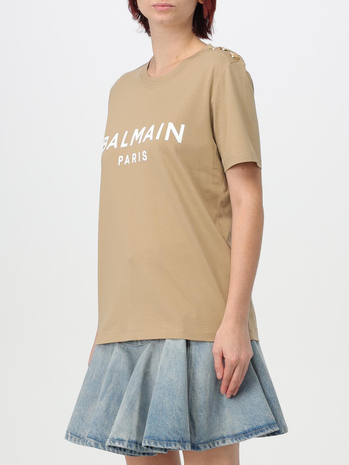 BALMAIN T-SHIRT: T-shirt damen Balmain, Beige - Img 4