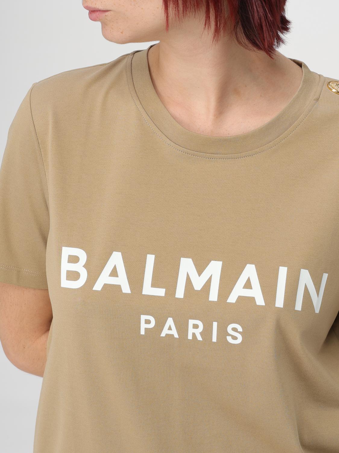 BALMAIN T-SHIRT: T-shirt damen Balmain, Beige - Img 5