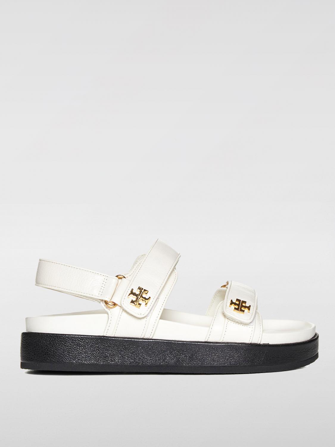 TORY BURCH SANDALEN MIT ABSATZ: Sandale Tory Burch aus Leder, Ivory - Img 1