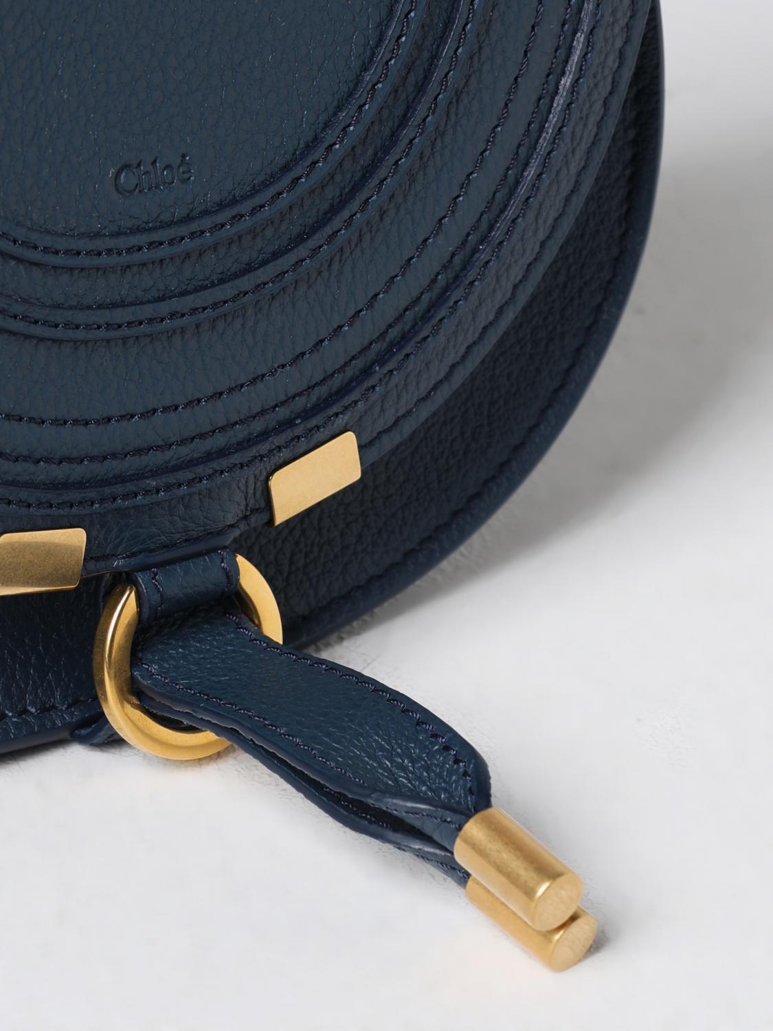 CHLOÉ BORSA MINI: Borsa Marcie Chloè in pelle a grana , Blue - Img 4