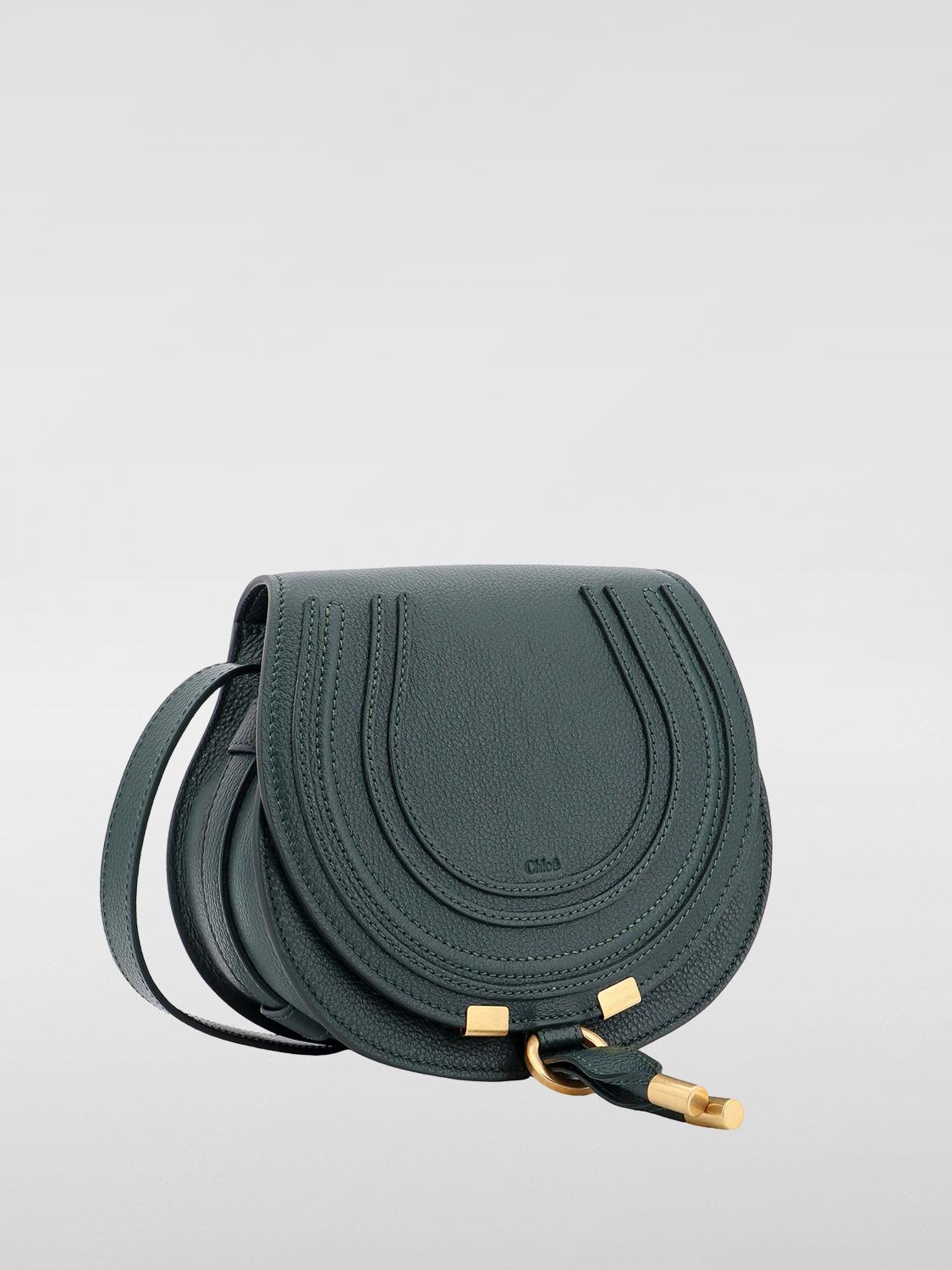 CHLOÉ BORSA MINI: Borsa Marcie Chloè in pelle a grana , Verde - Img 3
