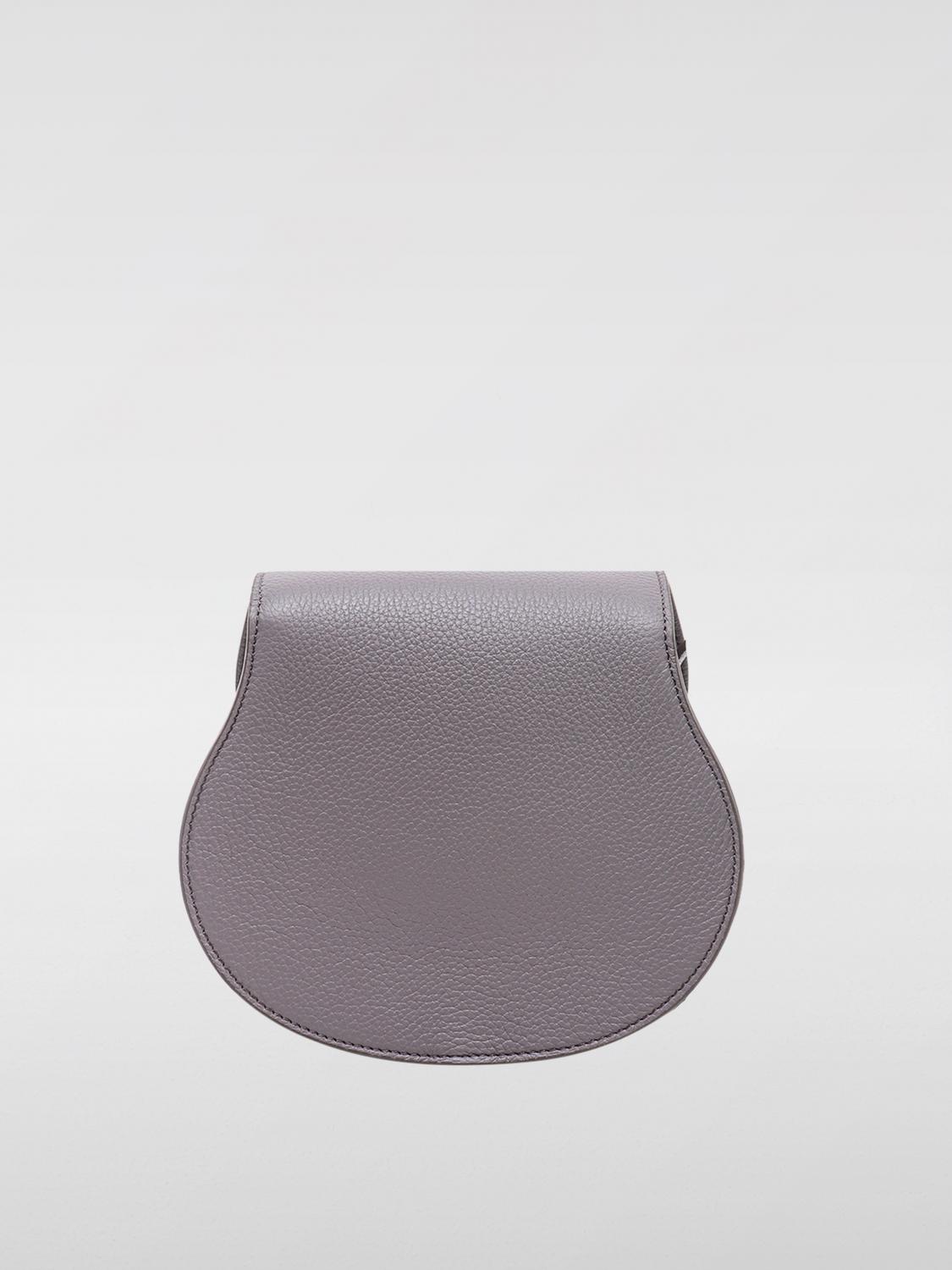 CHLOÉ BORSA MINI: Borsa Marcie Chloè in pelle a grana , Grigio - Img 2