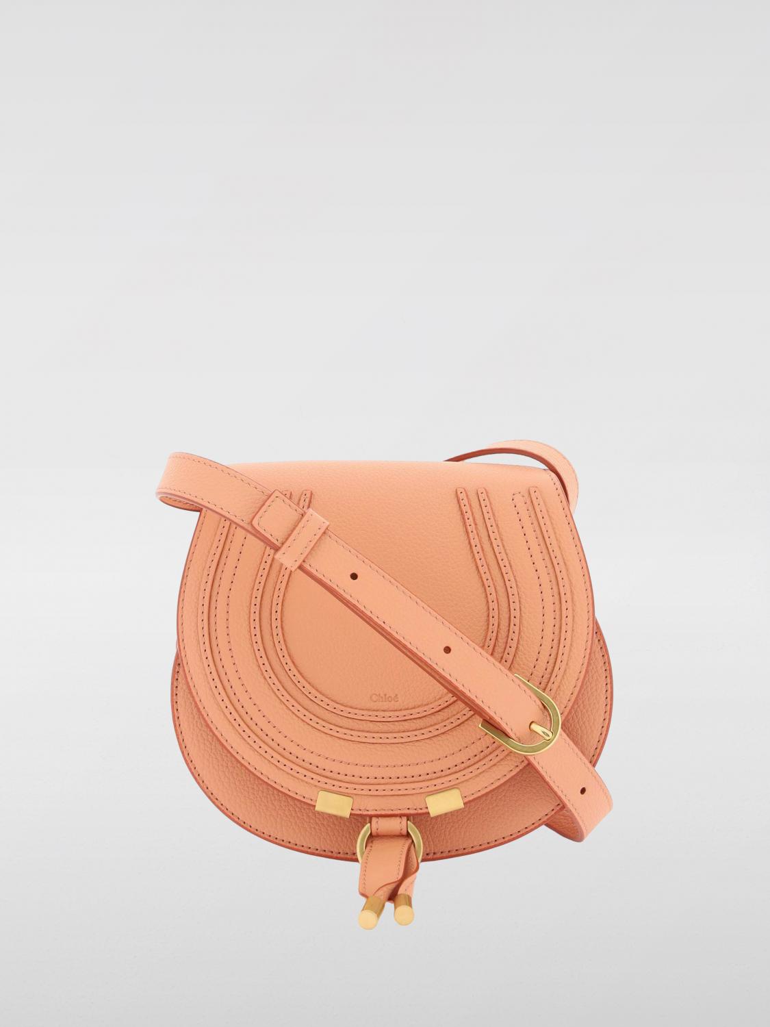 CHLOÉ BORSA MINI: Borsa Marcie Chloè in pelle a grana , Terracotta - Img 1