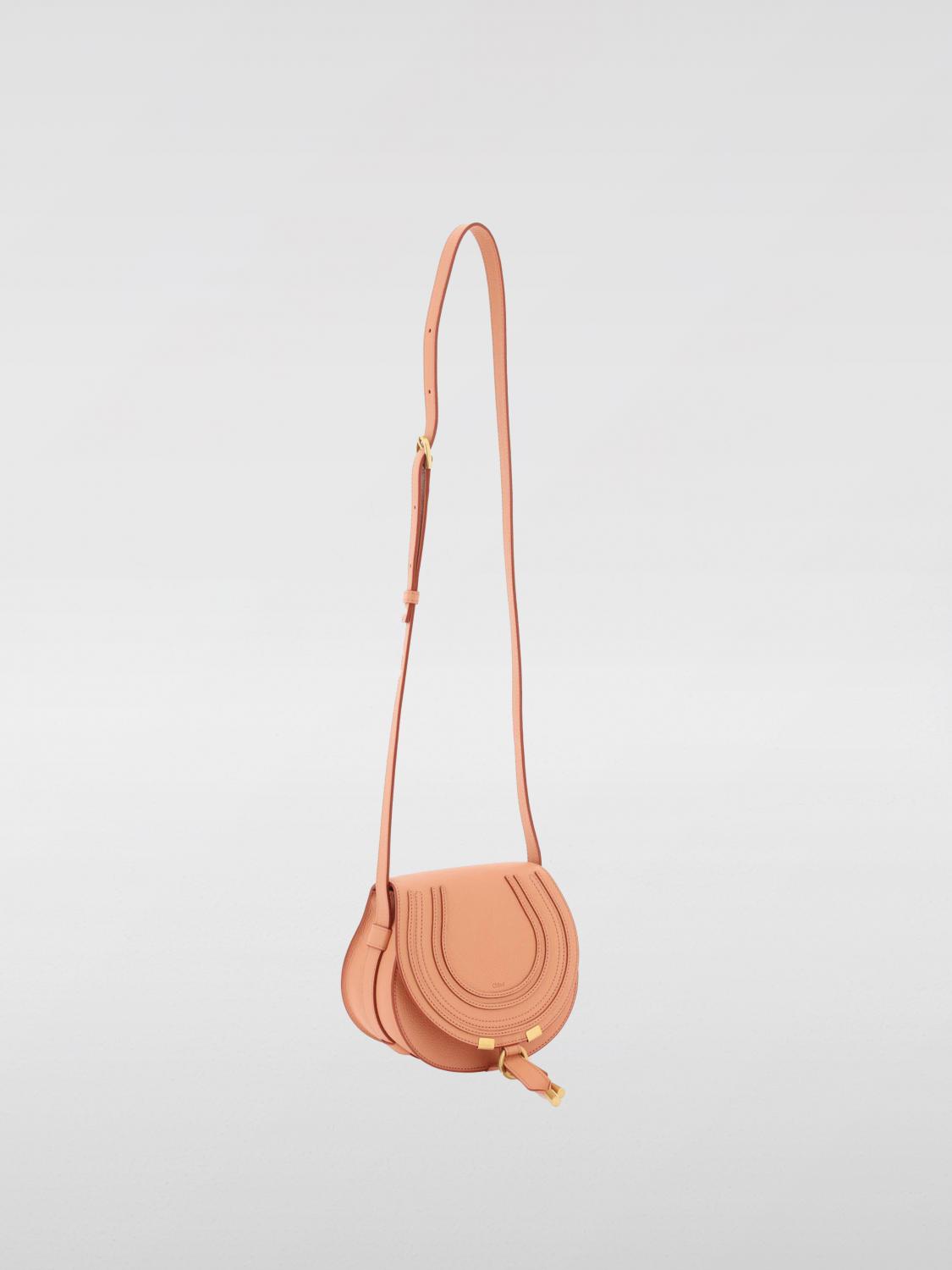 CHLOÉ BORSA MINI: Borsa Marcie Chloè in pelle a grana , Terracotta - Img 3