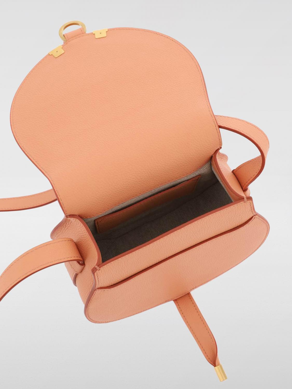 CHLOÉ BORSA MINI: Borsa Marcie Chloè in pelle a grana , Terracotta - Img 4