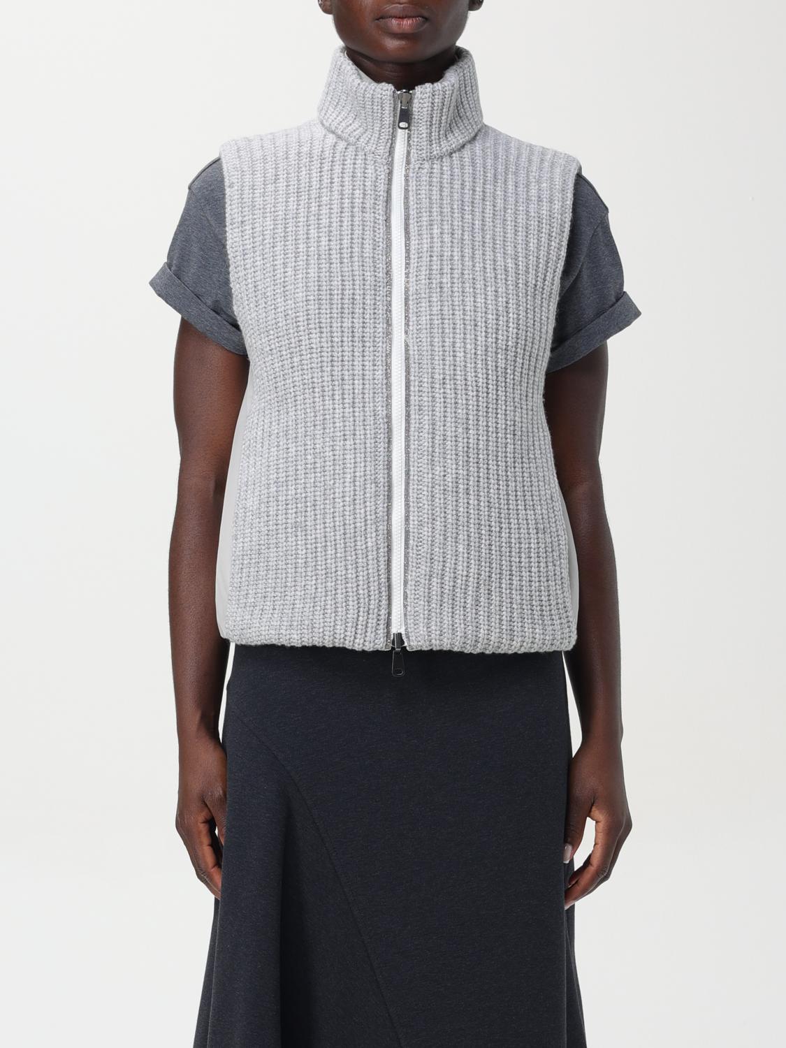 BRUNELLO CUCINELLI ベスト: ジャケット レディース Brunello Cucinelli, グレー - Img 1