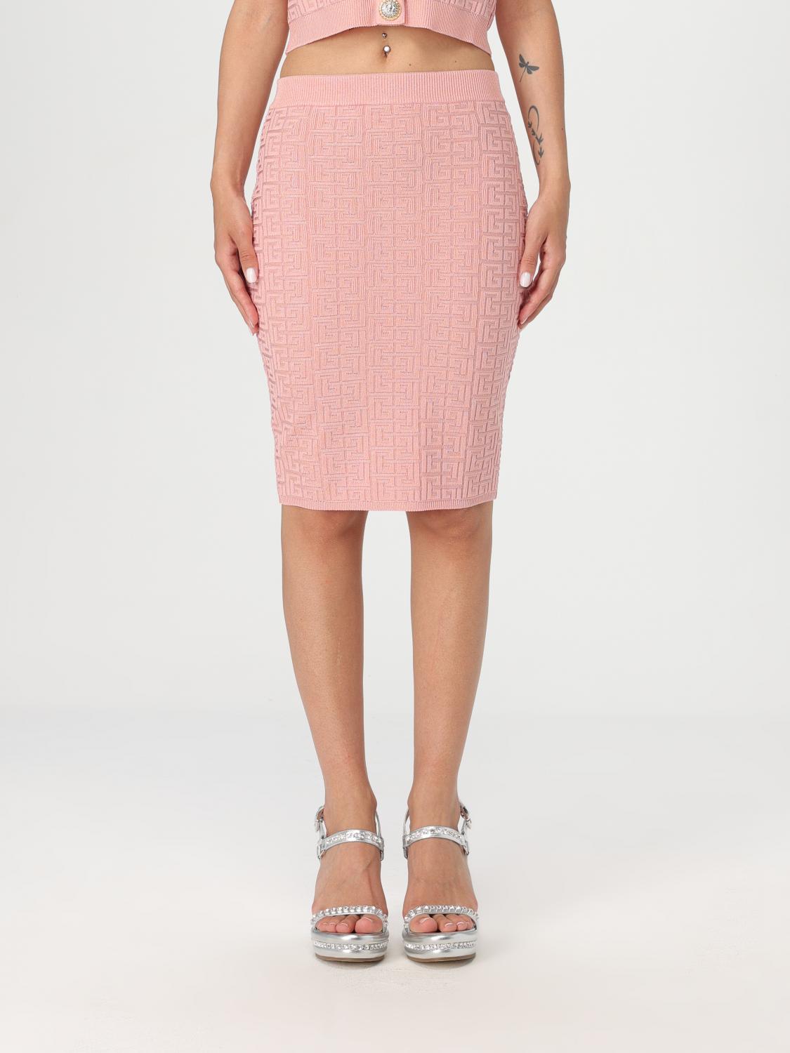 BALMAIN：スカート レディース - ピンク | GIGLIO.COMオンラインの 