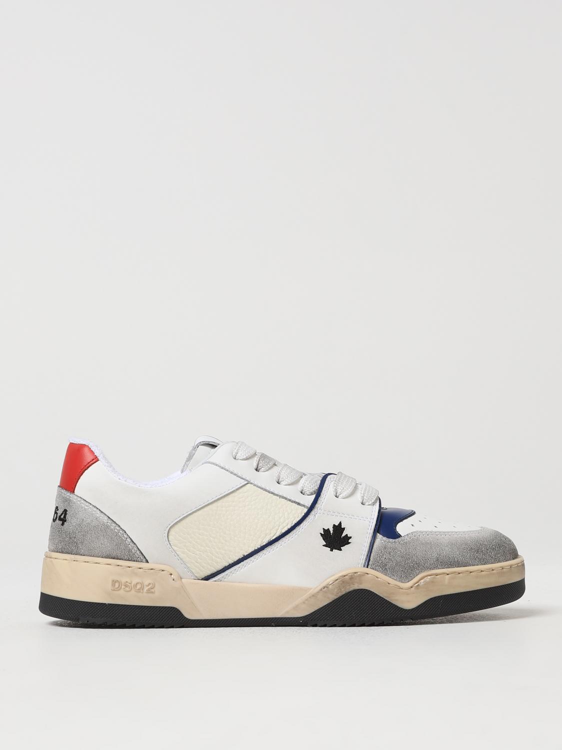 DSQUARED2 BASKETS: Sneakers Dsquared2 en cuir, Blanc - Img 1