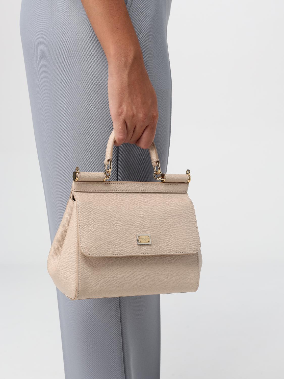 DOLCE & GABBANA BORSA A MANO: Borsa Sicily Dolce & Gabbana in pelle a micro grana , Rosa - Img 2
