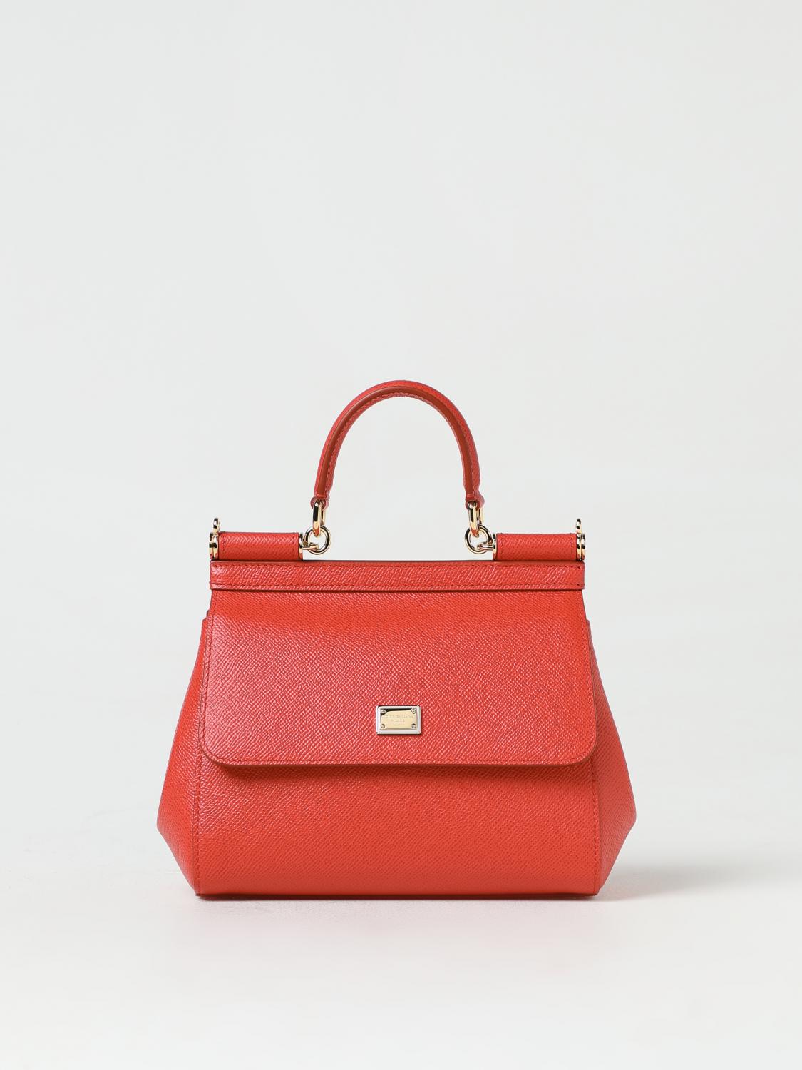 DOLCE & GABBANA BORSA A MANO: Borsa Sicily Dolce & Gabbana in pelle a micro grana , Rosso - Img 1