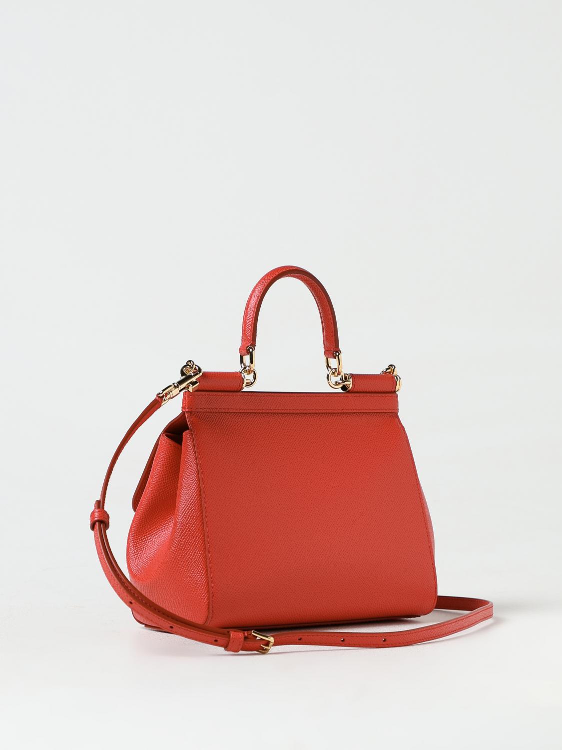 DOLCE & GABBANA BORSA A MANO: Borsa Sicily Dolce & Gabbana in pelle a micro grana , Rosso - Img 2