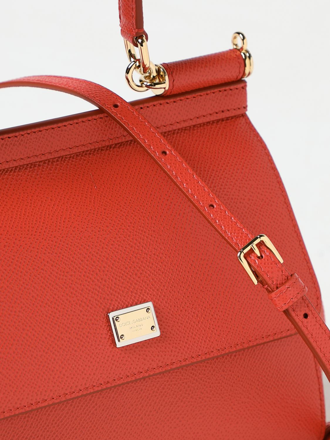 DOLCE & GABBANA BORSA A MANO: Borsa Sicily Dolce & Gabbana in pelle a micro grana , Rosso - Img 3