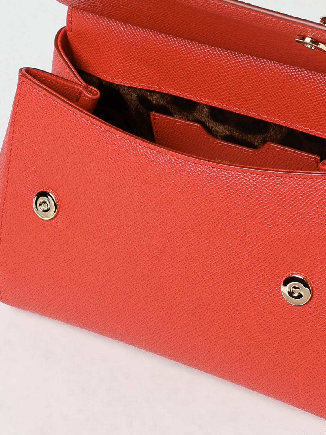 DOLCE & GABBANA BORSA A MANO: Borsa Sicily Dolce & Gabbana in pelle a micro grana , Rosso - Img 4