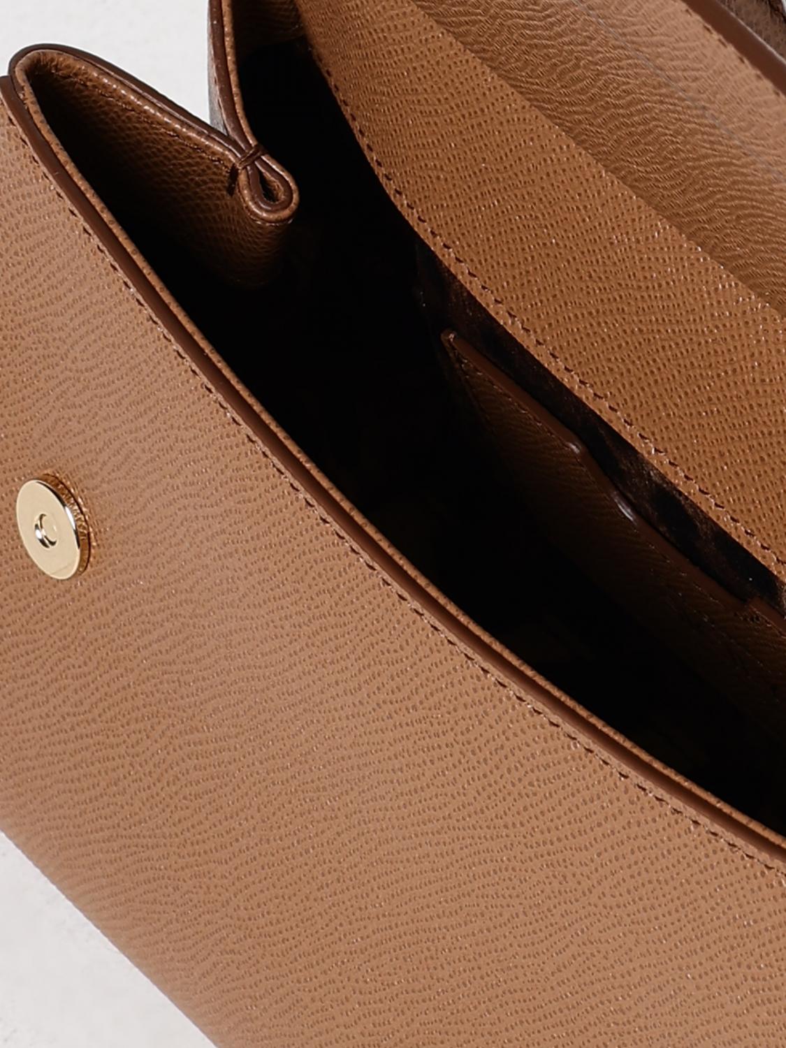 DOLCE & GABBANA BORSA A MANO: Borsa Sicily Dolce & Gabbana in pelle a micro grana , Marrone - Img 5