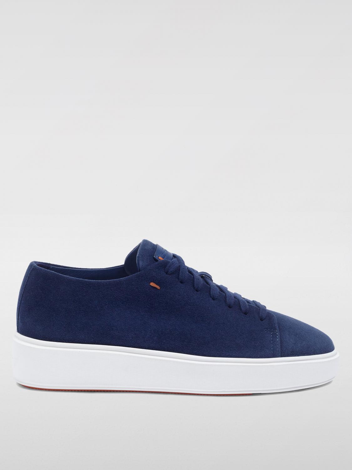 SANTONI SNEAKERS: Sneakers platform Santoni in camoscio , Blue - Img 1