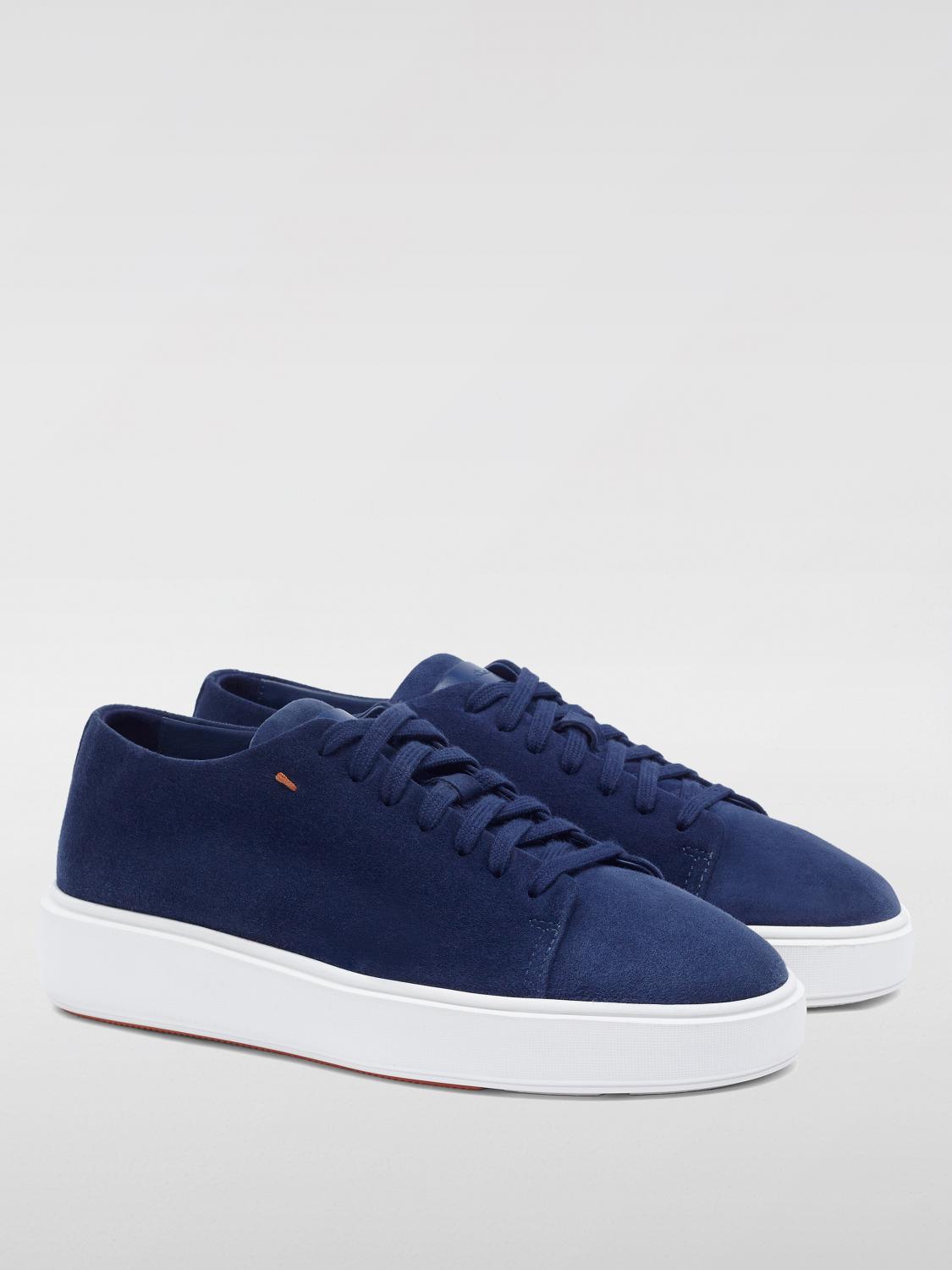 SANTONI SNEAKERS: Sneakers platform Santoni in camoscio , Blue - Img 2