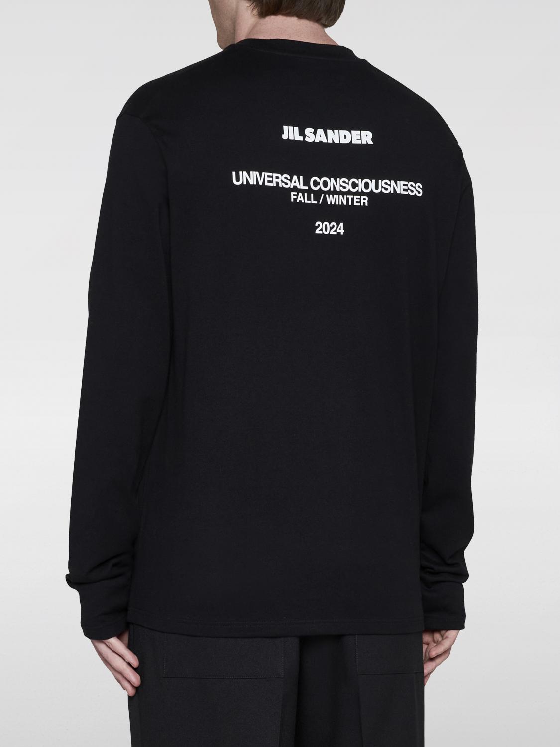 Jil Sander long-sleeve cotton t-shirt with back logo - Black