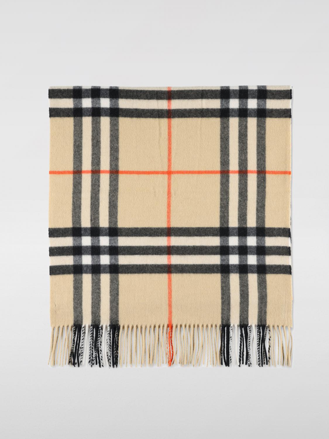 BURBERRY SCARF: Burberry Vintage Check Cashmere Scarf, Beige - Img 1