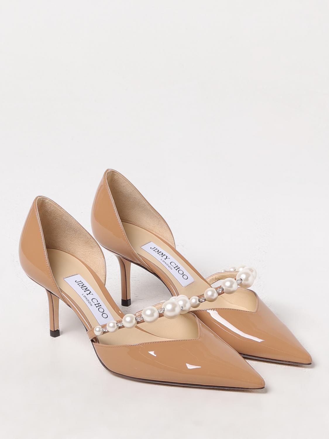JIMMY CHOO DÉCOLLETÉ: Décolleté Aurelie Jimmy Choo in vernice con perle sintetiche , Rosa - Img 2