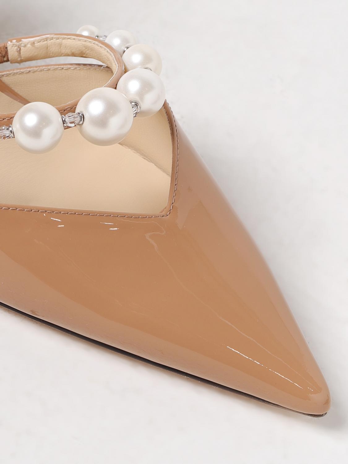 JIMMY CHOO DÉCOLLETÉ: Décolleté Aurelie Jimmy Choo in vernice con perle sintetiche , Rosa - Img 4