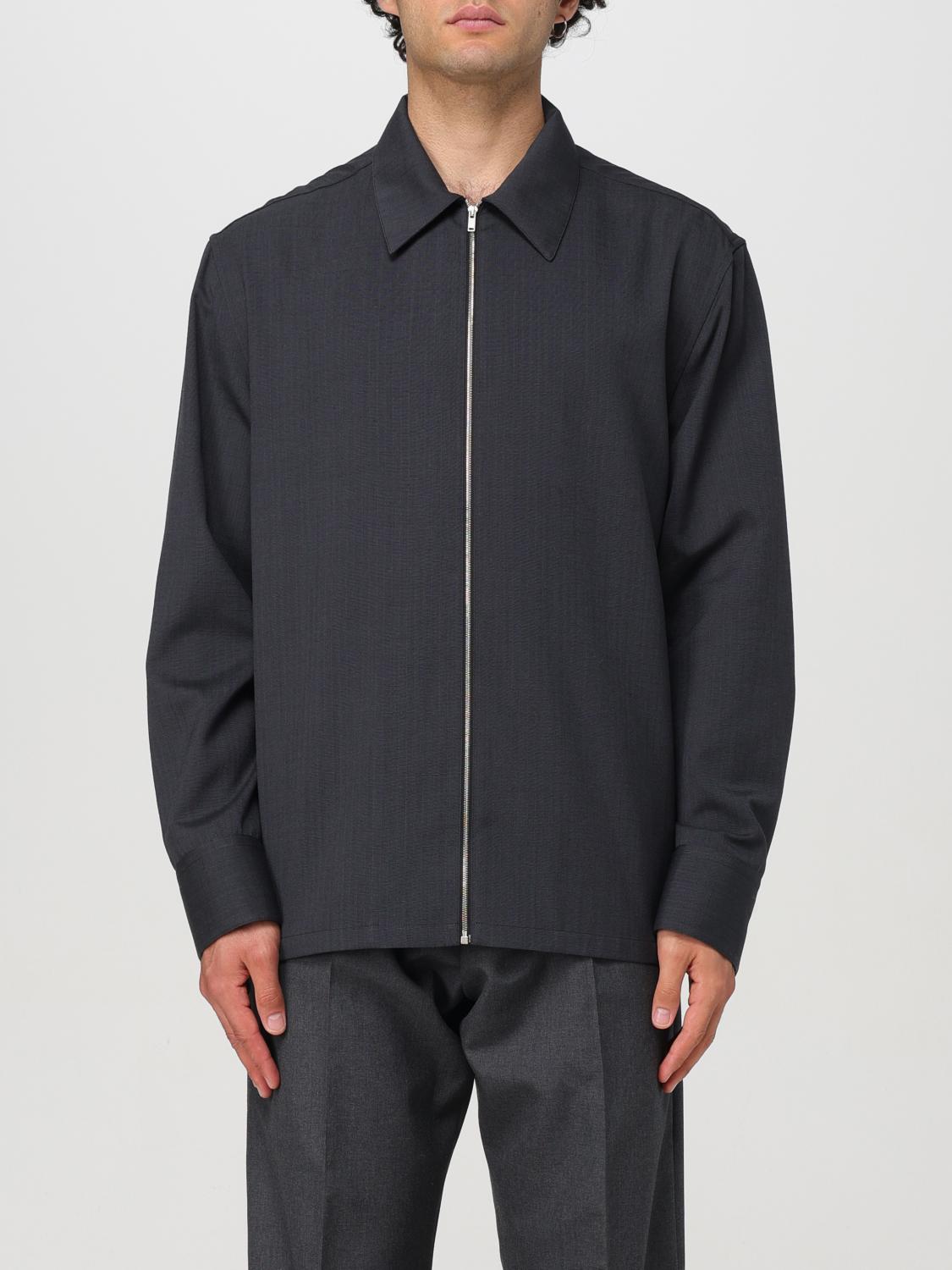 JIL SANDER GIACCA: Giacca camicia con zip Jil Sander in lana Ripstop, Grigio - Img 1