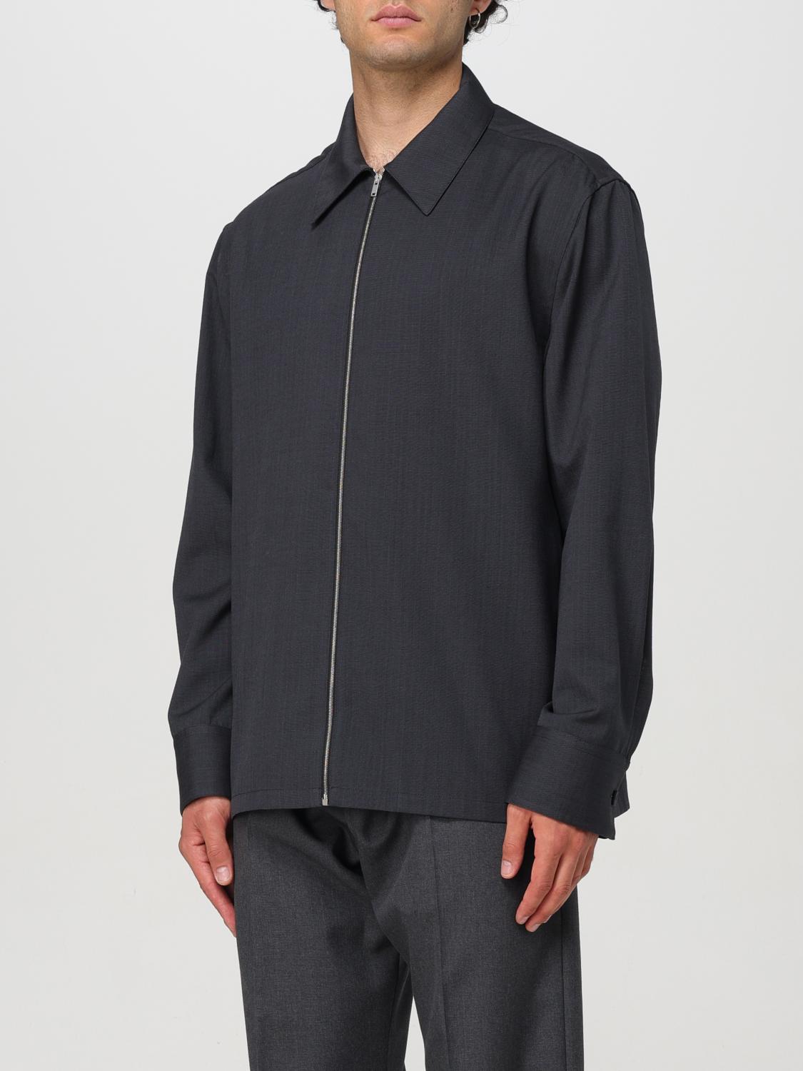 JIL SANDER GIACCA: Giacca camicia con zip Jil Sander in lana Ripstop, Grigio - Img 4