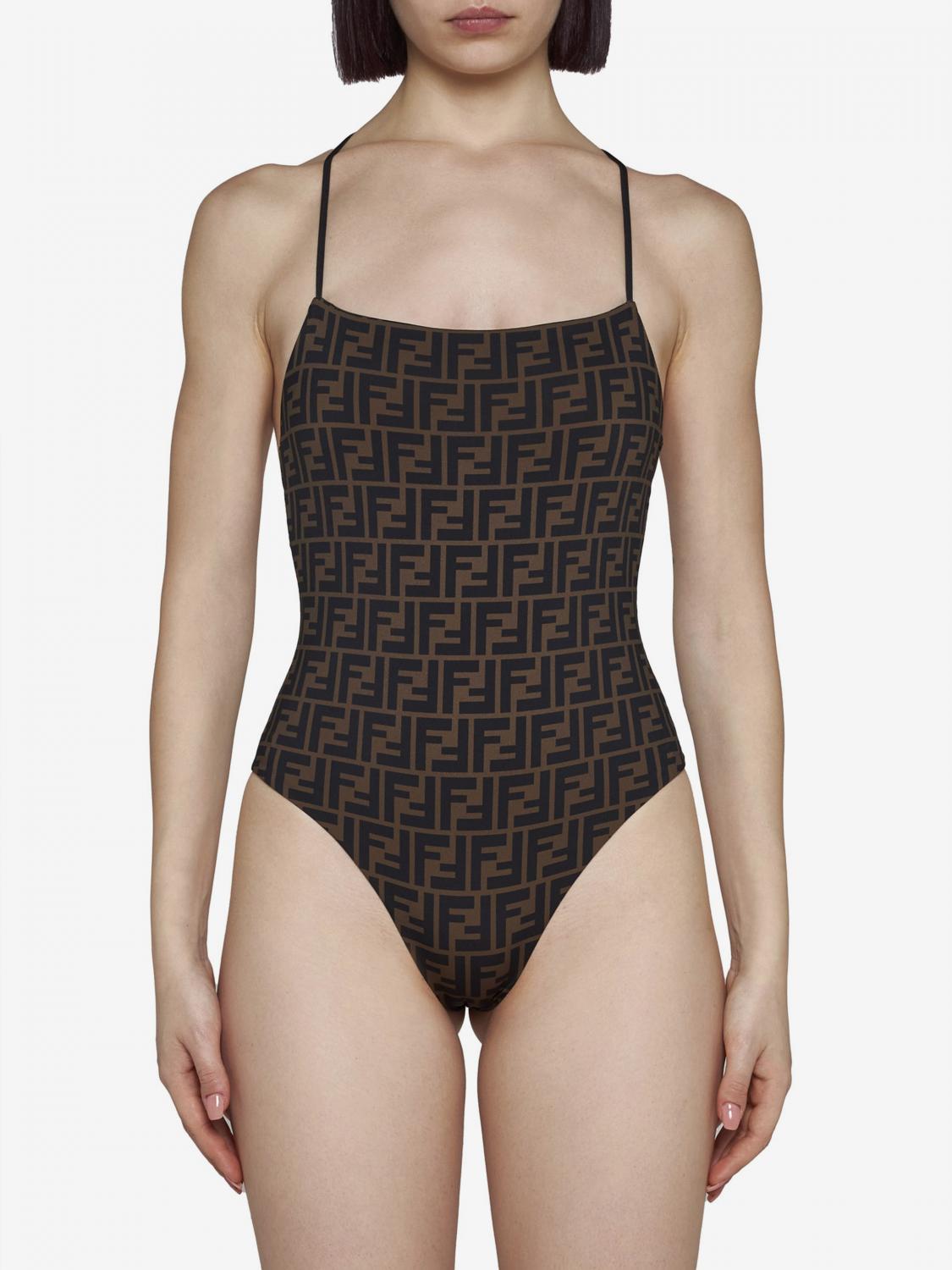 FENDI MAILLOT DE BAIN: Maillot de bain femme Fendi, Tabac - Img 4