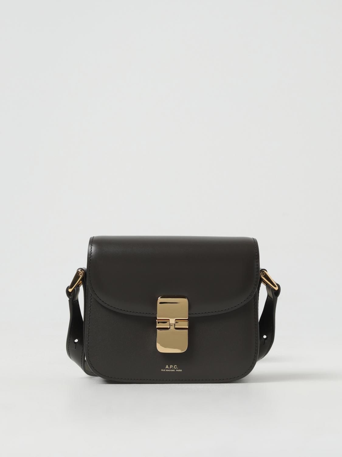 A.P.C. BORSA MINI: Borsa Grace A.P.C. in pelle , Grigio - Img 1