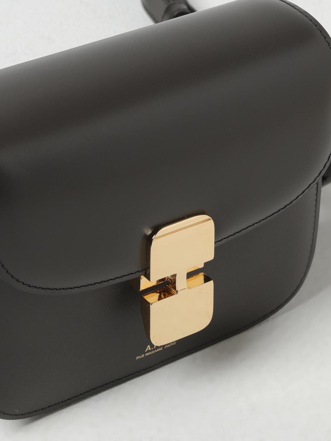 A.P.C. BORSA MINI: Borsa Grace A.P.C. in pelle , Grigio - Img 4