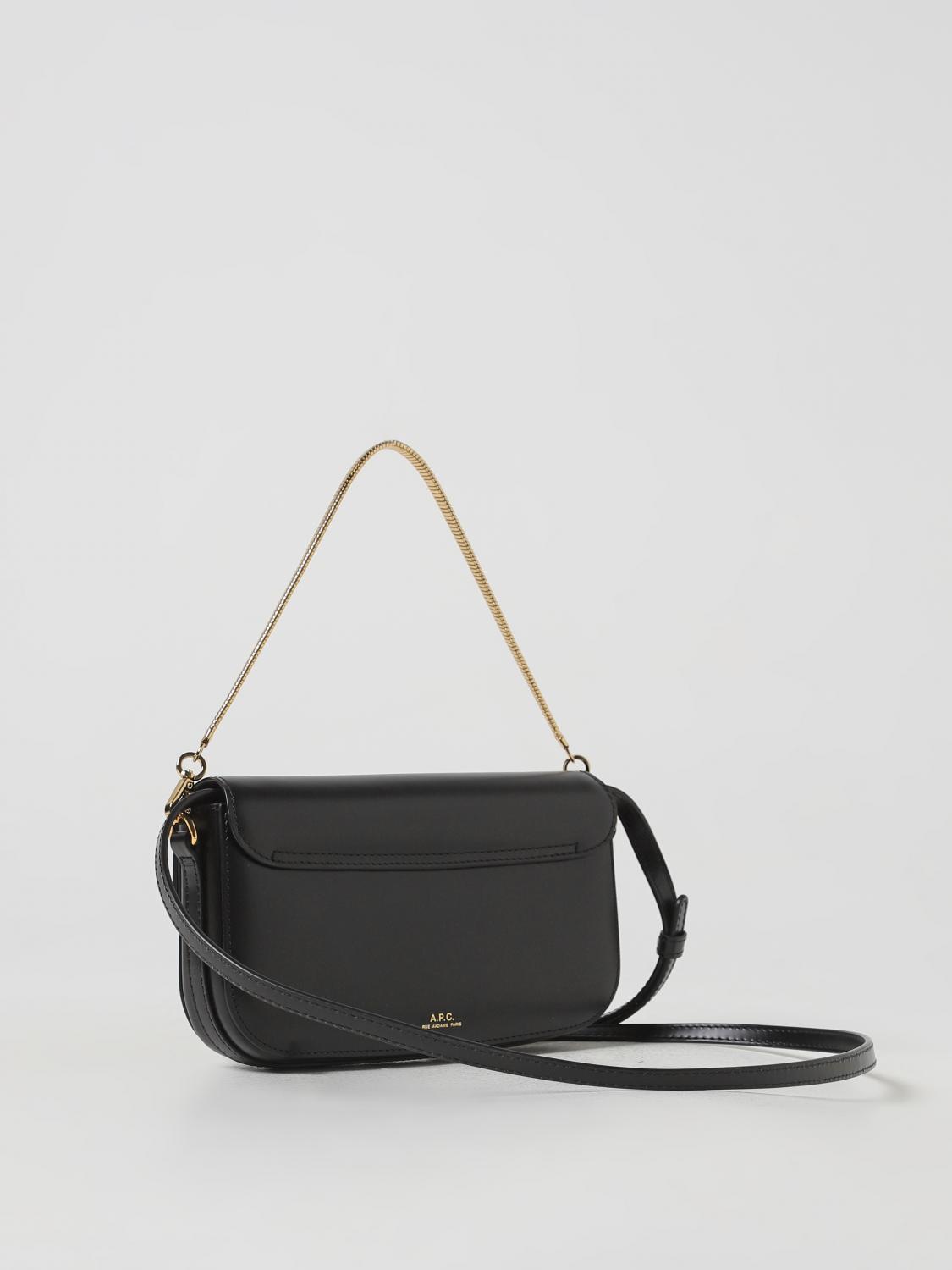 A.P.C. BORSA A SPALLA: Borsa Grace A.P.C. in pelle , Nero - Img 2