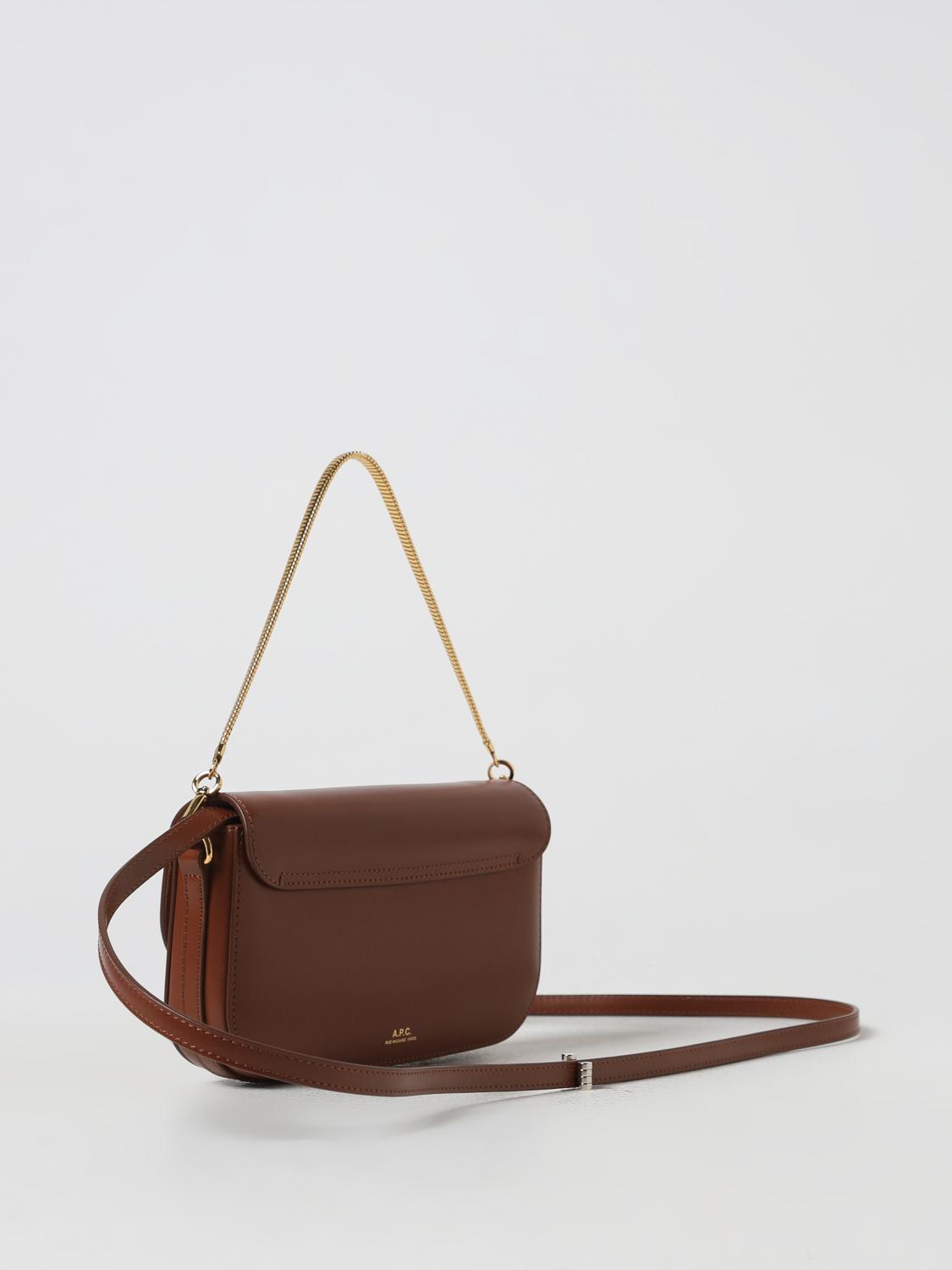A.P.C. BORSA A SPALLA: Borsa Grace A.P.C. in pelle , Marrone - Img 2
