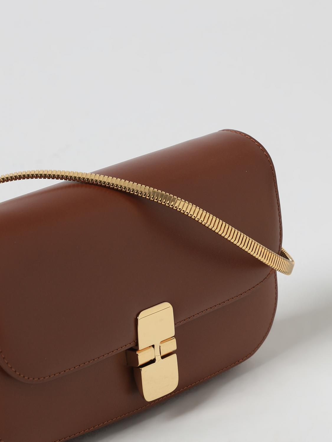 A.P.C. BORSA A SPALLA: Borsa Grace A.P.C. in pelle , Marrone - Img 3