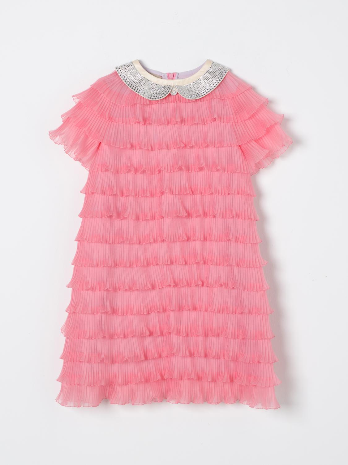 gucci pink ruffle dress Gucci Pink Ruffle Silk Maxi Dress IT 40