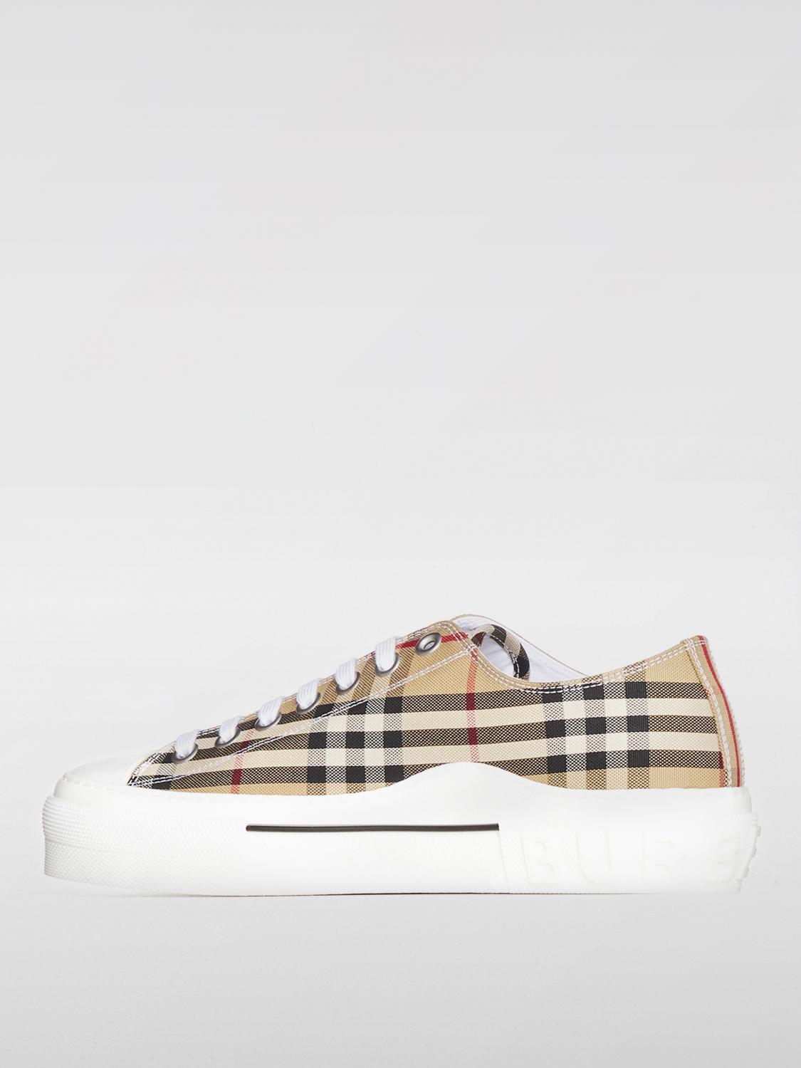 BURBERRY SNEAKERS: Sneakers Vintage Check Burberry in canvas jacquard , Beige - Img 2