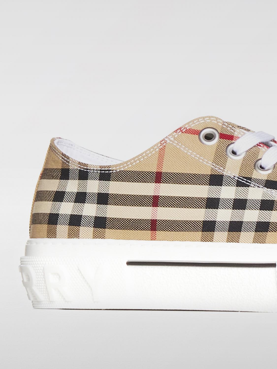 BURBERRY SNEAKERS: Sneakers Vintage Check Burberry in canvas jacquard , Beige - Img 3