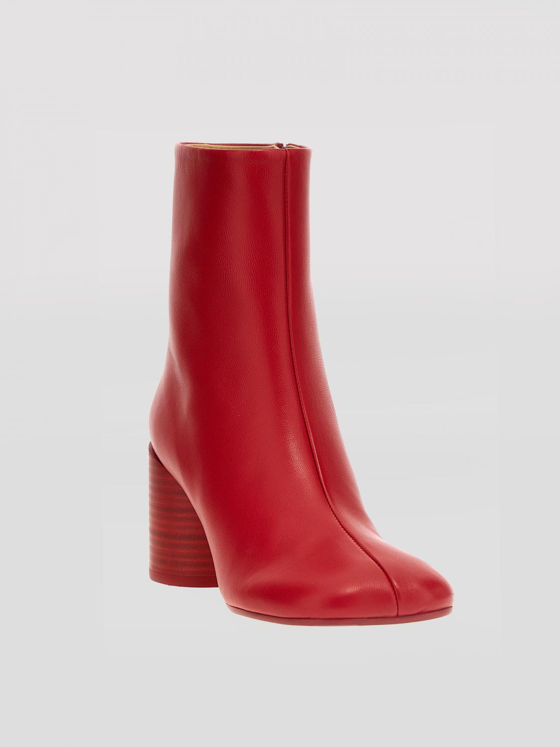 MM6 MAISON MARGIELA FLAT ANKLE BOOTS: Flat ankle boots woman Mm6 Maison Margiela, Red - Img 2