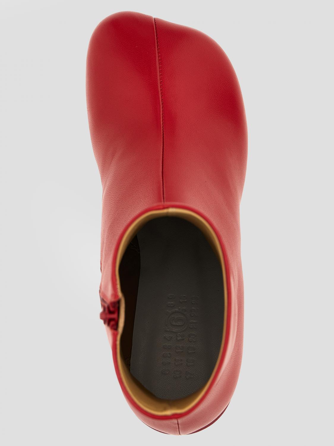 MM6 MAISON MARGIELA FLAT ANKLE BOOTS: Flat ankle boots woman Mm6 Maison Margiela, Red - Img 4