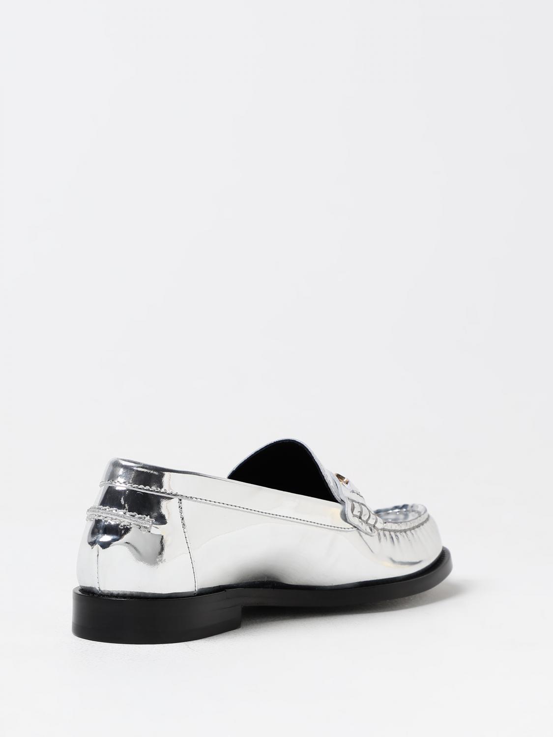 VERSACE MOCASSINI: Mocassino Medusa Versace in vernice laminata , Argento - Img 3