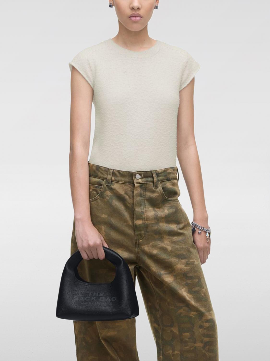 MARC JACOBS BORSA A MANO: Borsa The Sac Bag Marc Jacobs in pelle a grana , Nero - Img 2