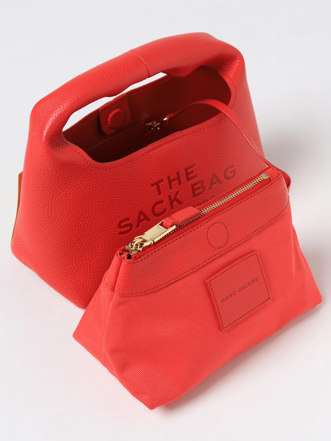 MARC JACOBS HANDTASCHE: Marc Jacobs The Sac Bag aus genarbtem Leder, Rot - Img 3