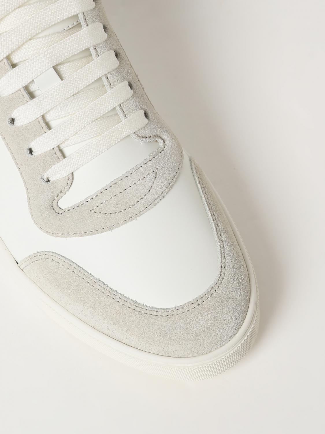 Burberry Leather and Jacquard Canvas Sneakers - White | 8069089