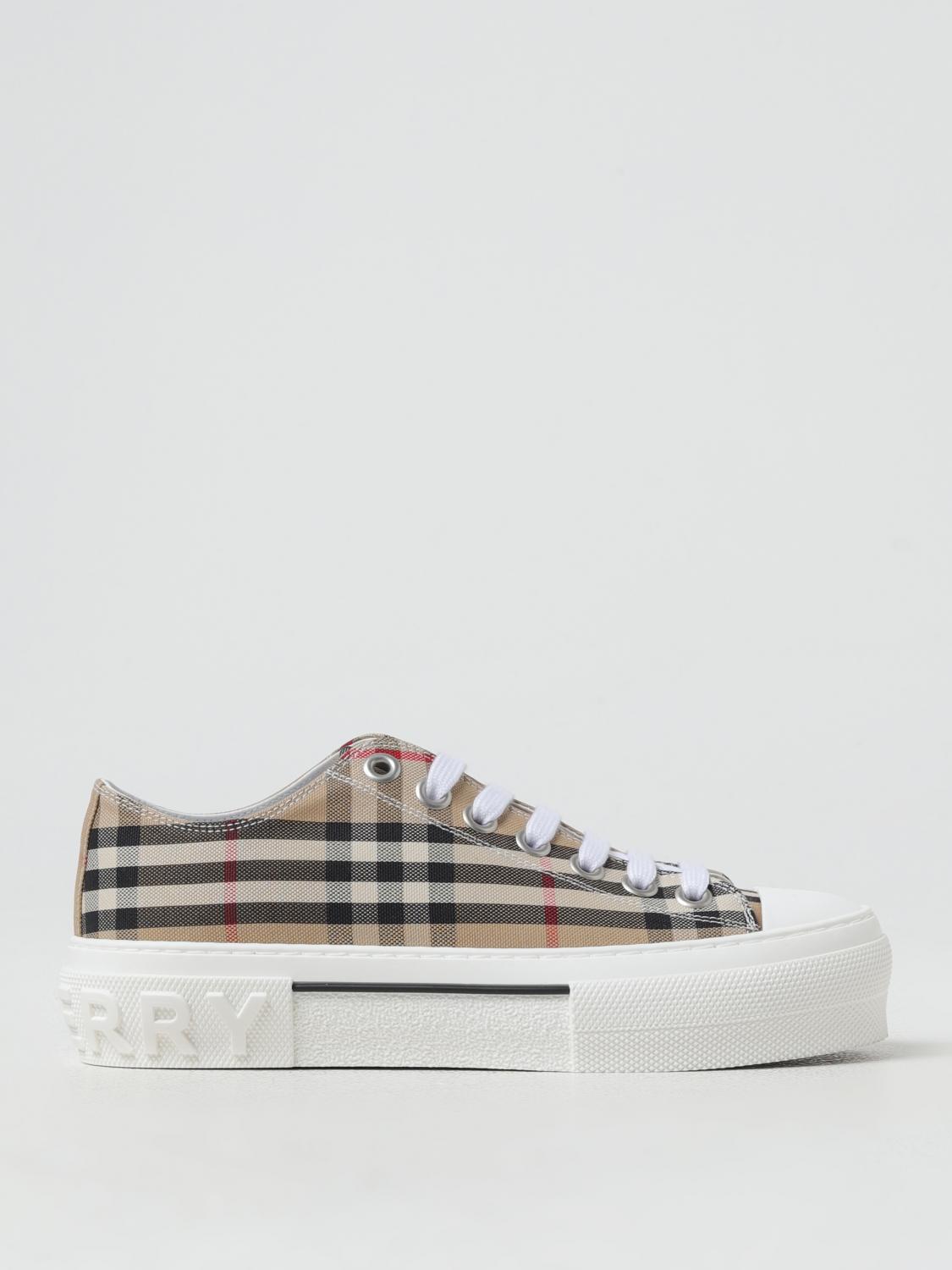BURBERRY SNEAKERS: Sneakers Jack Burberry in canvas con Vintage Check jacquard , Beige - Img 1