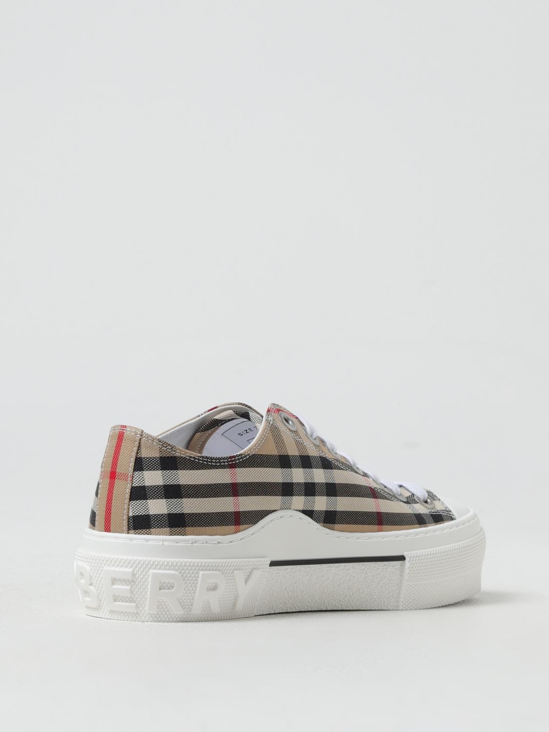 BURBERRY SNEAKERS: Sneakers Jack Burberry in canvas con Vintage Check jacquard , Beige - Img 3