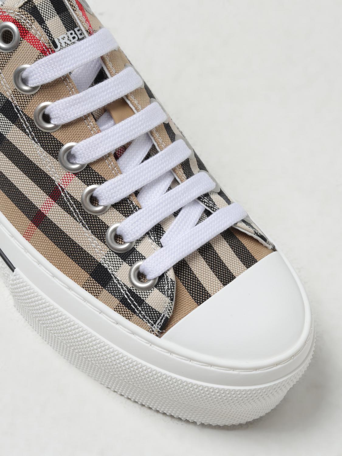BURBERRY SNEAKERS: Sneakers Jack Burberry in canvas con Vintage Check jacquard , Beige - Img 4